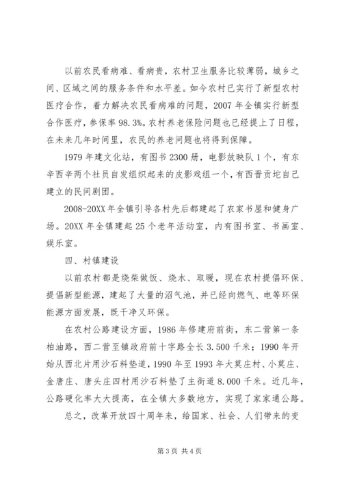 乡镇改革开放四十年新农村建设.docx