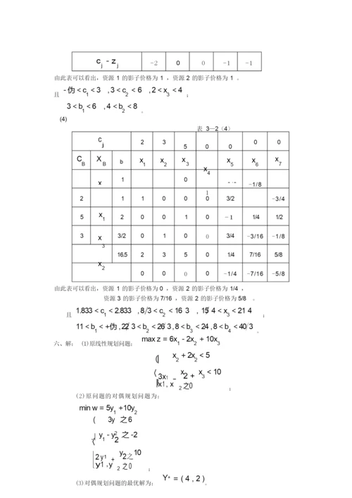 《运筹学》第三章线性规划对偶理论与灵敏度分析习题及答案.doc.docx