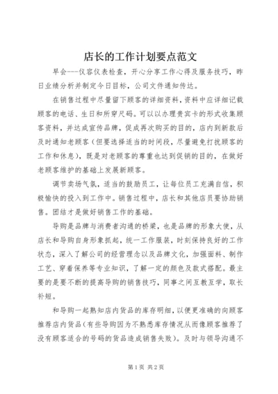 店长的工作计划要点范文.docx