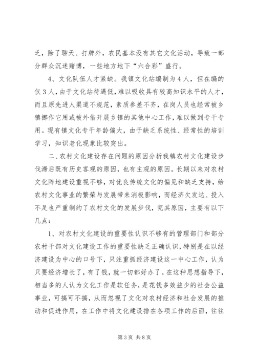 乡镇社会主义新农村文化建设调研报告.docx