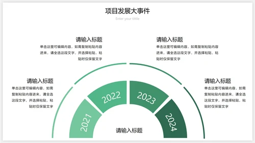 绿色企业历程时间轴关系图PPT模板