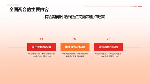 红色党政风深入学习贯彻全国两会精神PPT模板