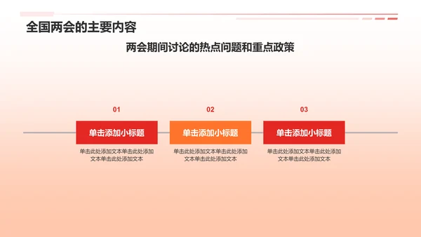 红色党政风深入学习贯彻全国两会精神PPT模板