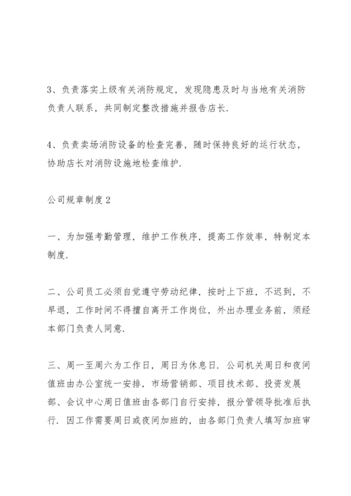 公司管理制度范本框架.docx