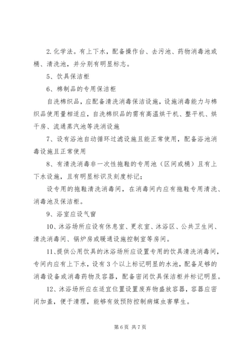 公共场所主要卫生设施设备清单范文.docx