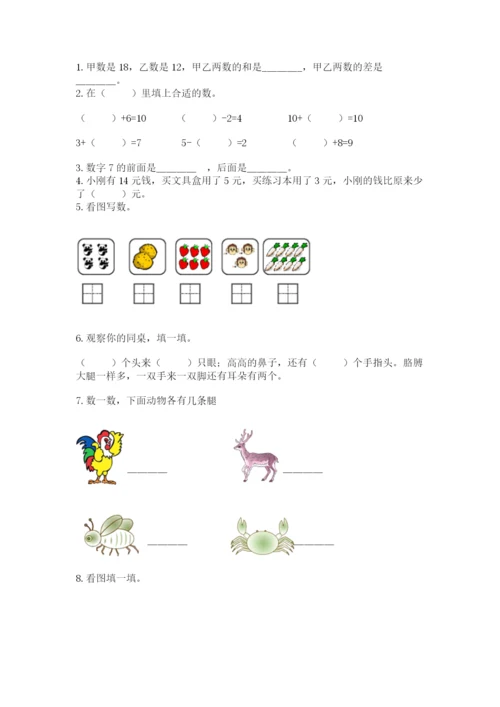 人教版一年级上册数学期末考试试卷及答案（典优）.docx