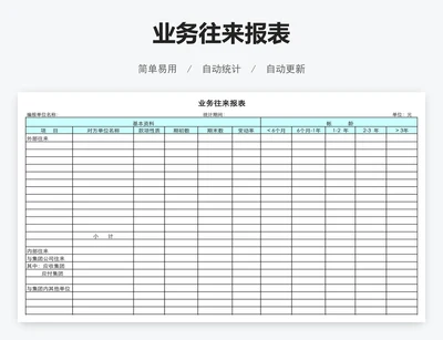 业务往来报表