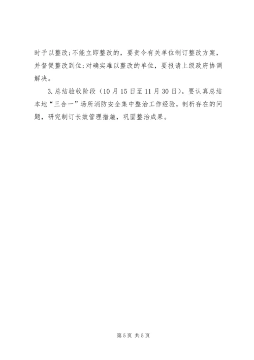 镇政府关于“三合一”场所消防安全工作方案 (2).docx