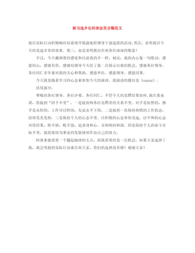 精编之新当选乡长的表态发言稿范文.docx