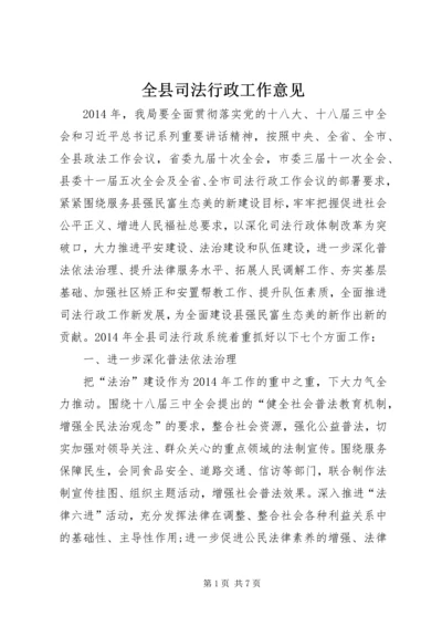 全县司法行政工作意见.docx