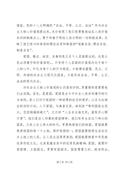 关于对社会主义核心价值观的认识 (3).docx