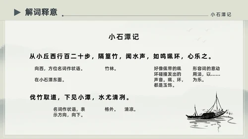 水墨简约中国风八年级语文小石潭记PPT课件