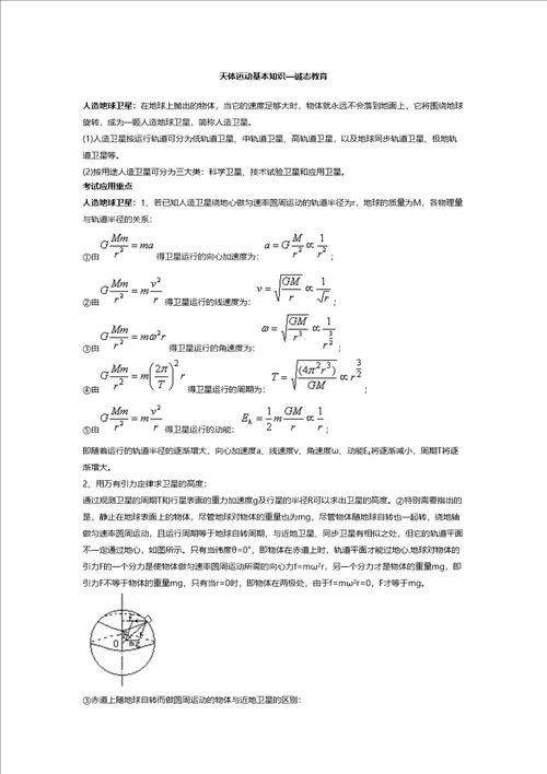 天体运动知识点