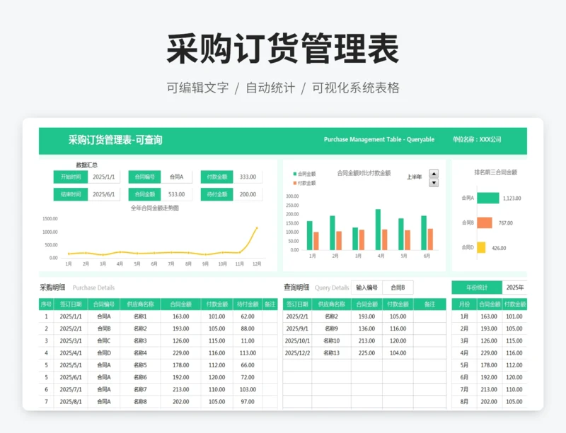 采购订货管理表