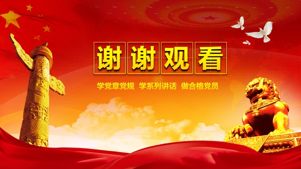 党政稳重大气两学一做动态PPT