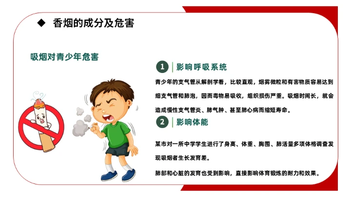 创无烟学校禁烟课件通用PPT模板