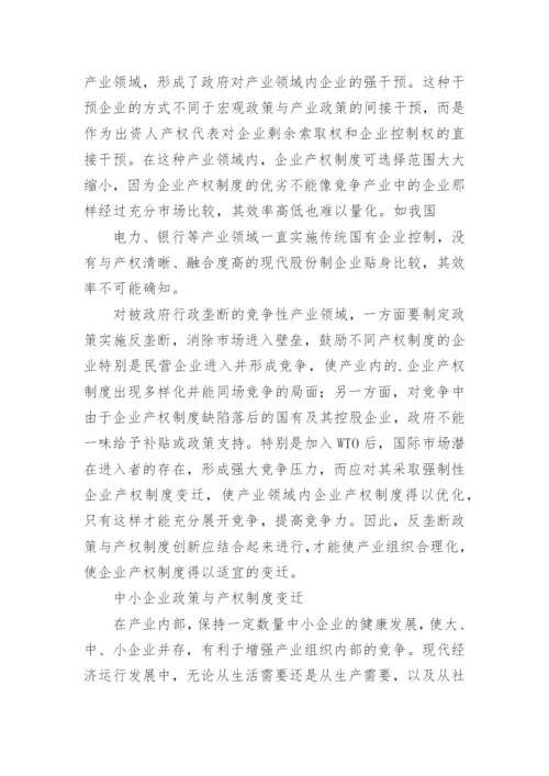 产业组织政策与产权制度变迁论文.docx