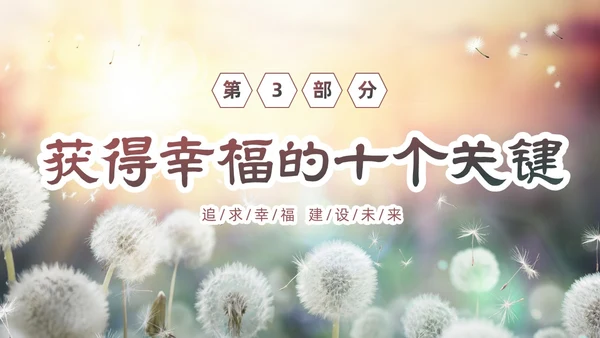 清新简约蒲公英3月20日国际幸福日追求幸福建设未来PPT