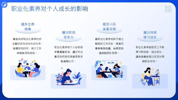 蓝色插画风企业人事员工培训PPT