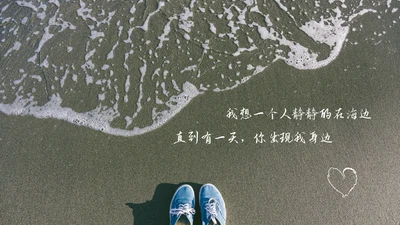 爱情回忆录520告白相册，海滩通用PPT模板