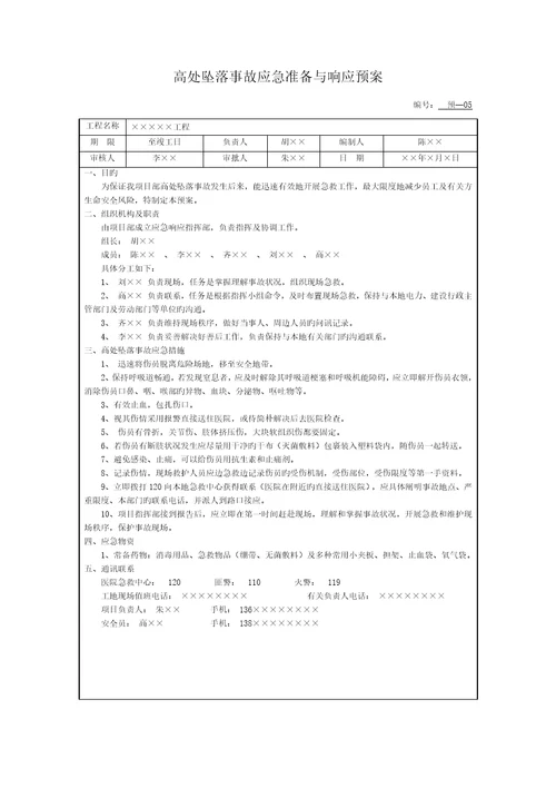 上海最新最全综合施工现场应急全新预案