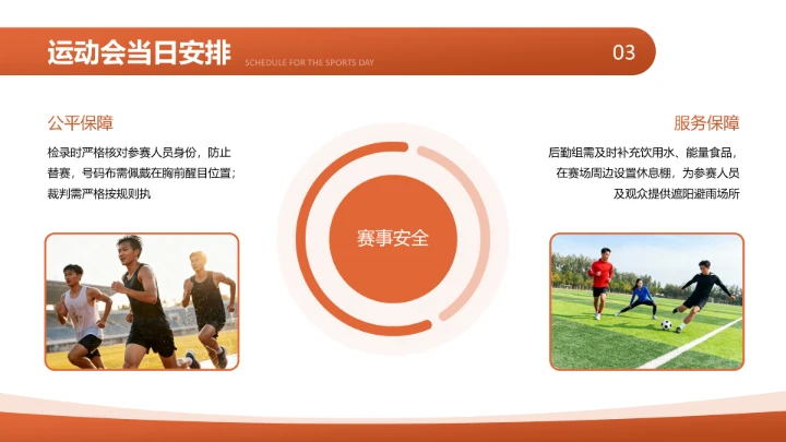 橙色现代风校园运动会活动策划方案PPT模板