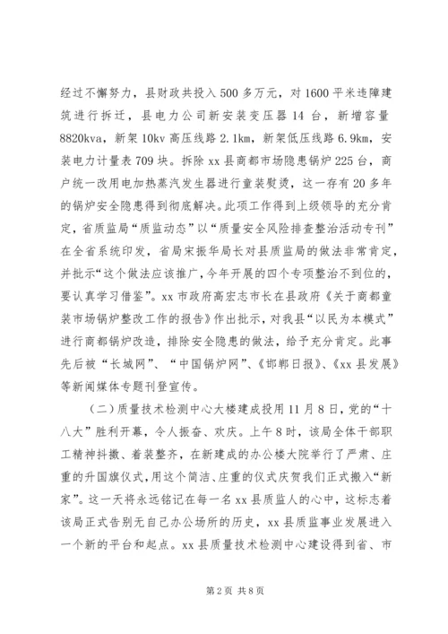 县质监局工作报告材料.docx