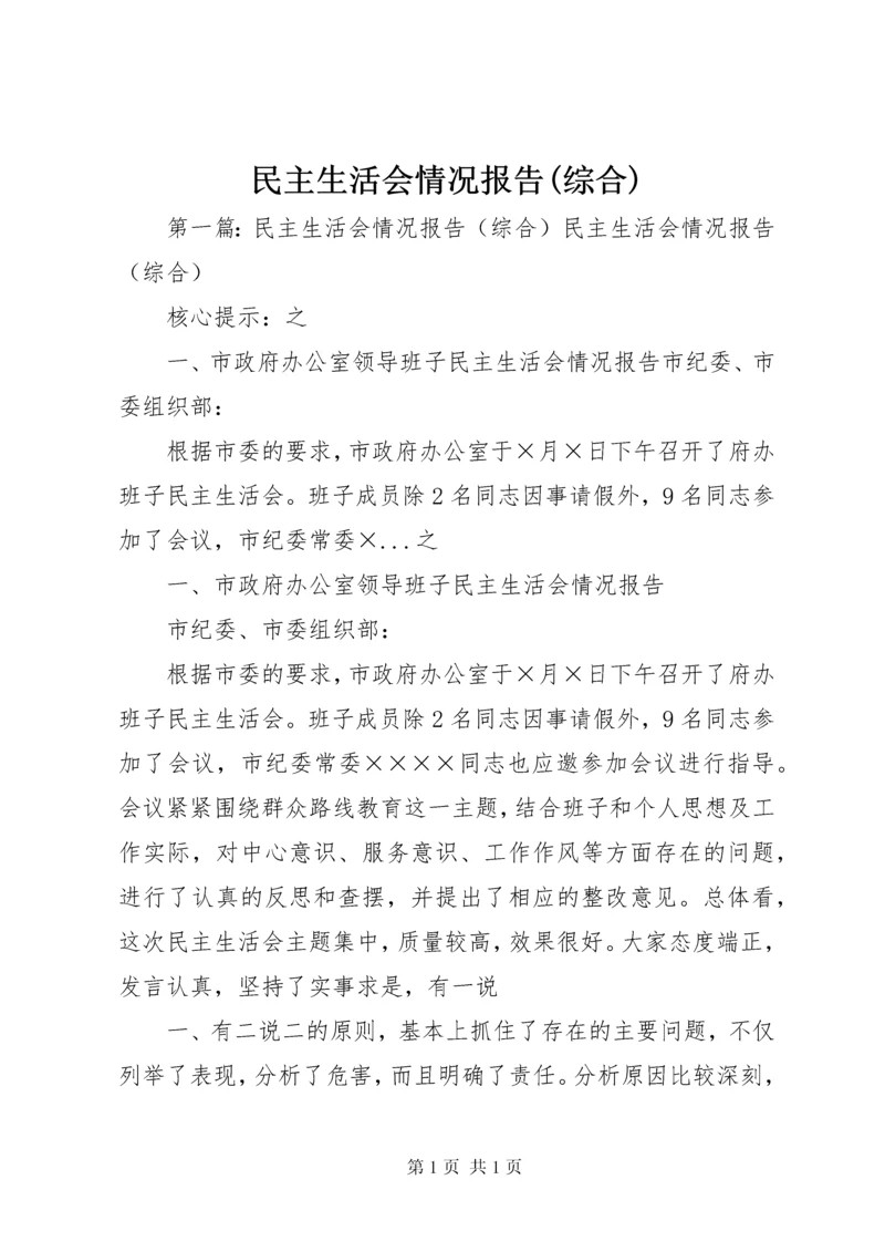 民主生活会情况报告(综合).docx