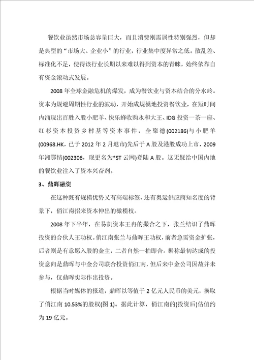 案例一：俏江南张兰股权之争案例分析