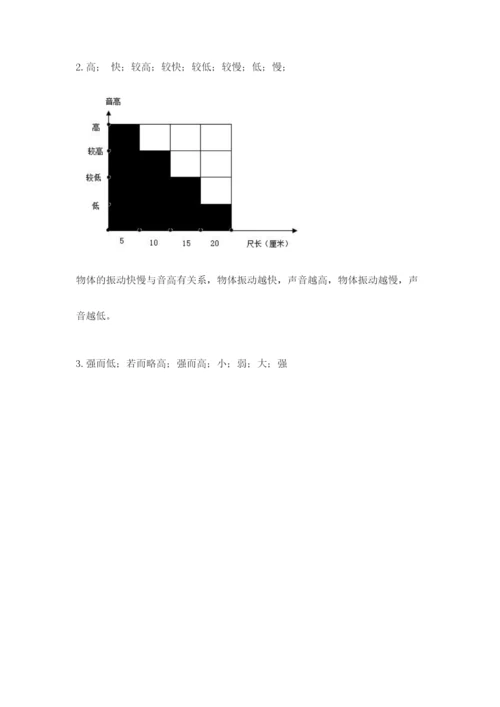 教科版科学四年级上册第一单元声音测试卷附答案（满分必刷）.docx