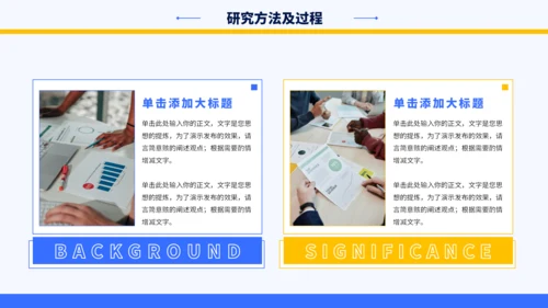 蓝黄色简约学术毕业论文答辩PPT模板