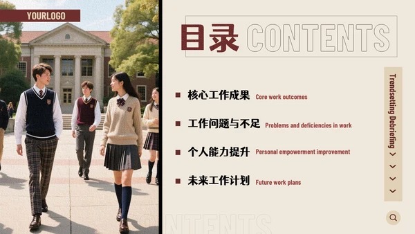 红色美式风格时尚杂志编辑述职报告通用PPT模板
