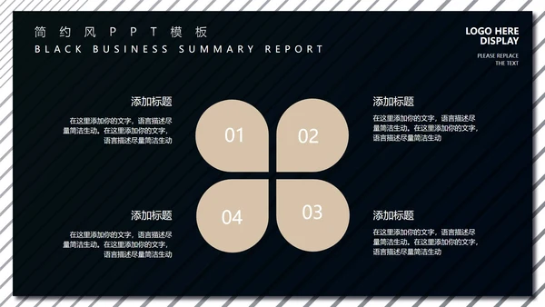 黑色商务风工作总结汇报PPT模板