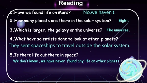 外研版八年级下册Module 3 Journey to space Unit 2  课件（共16张P