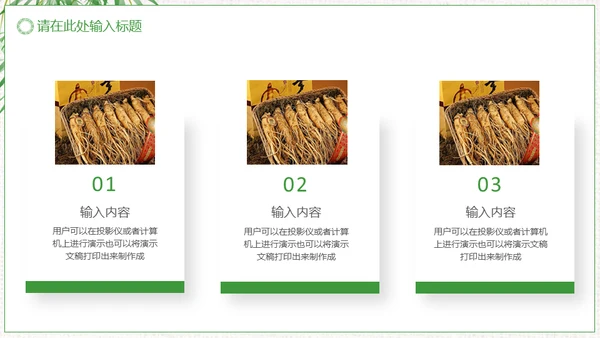 中草药中药人参通用PPT模板
