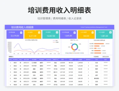 培训费用收入明细表