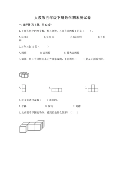 人教版五年级下册数学期末测试卷含答案【轻巧夺冠】.docx