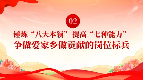 红色党建锤炼八大本领提高七种能力担当新使命党课课件PPT