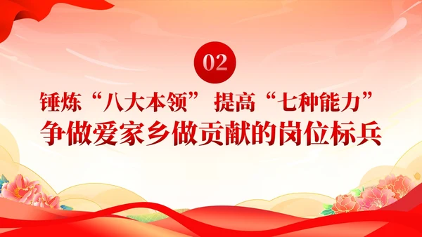 红色党建锤炼八大本领提高七种能力担当新使命党课课件PPT