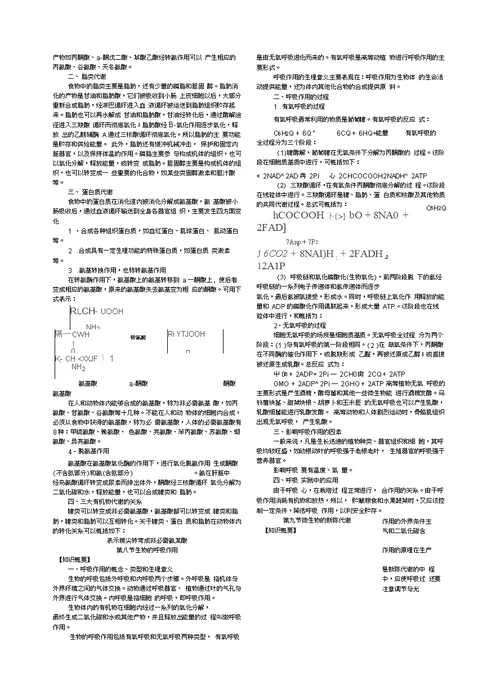 全国生物联考竞赛知识点全集