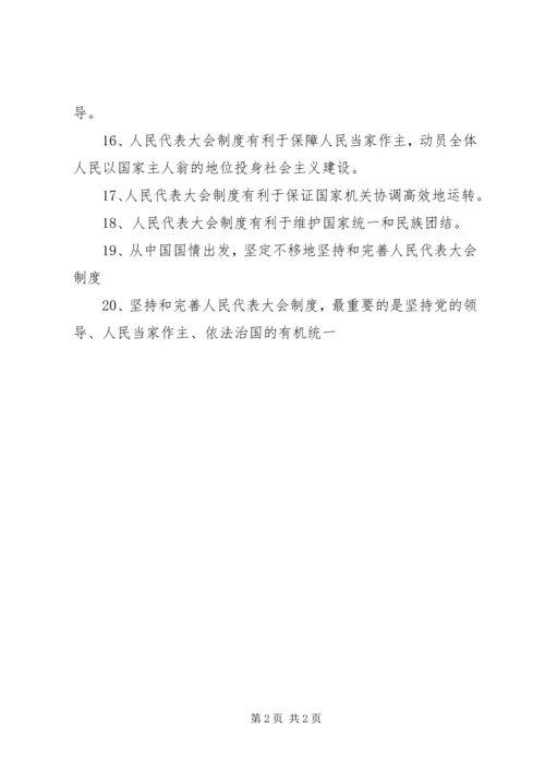 人民代表大会制度宣传标语精编.docx