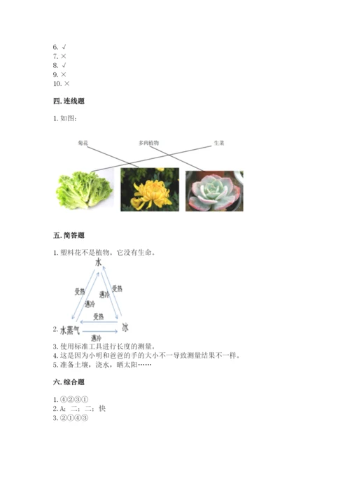 教科版一年级上册科学期末测试卷精品（精选题）.docx