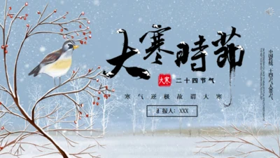 大寒时节冬季通用PPT模板