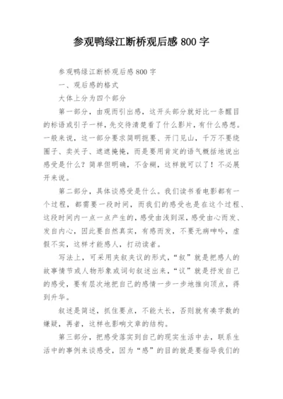 参观鸭绿江断桥观后感800字.docx