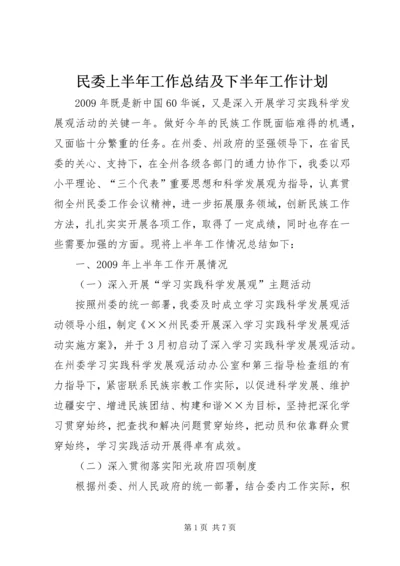 民委上半年工作总结及下半年工作计划.docx