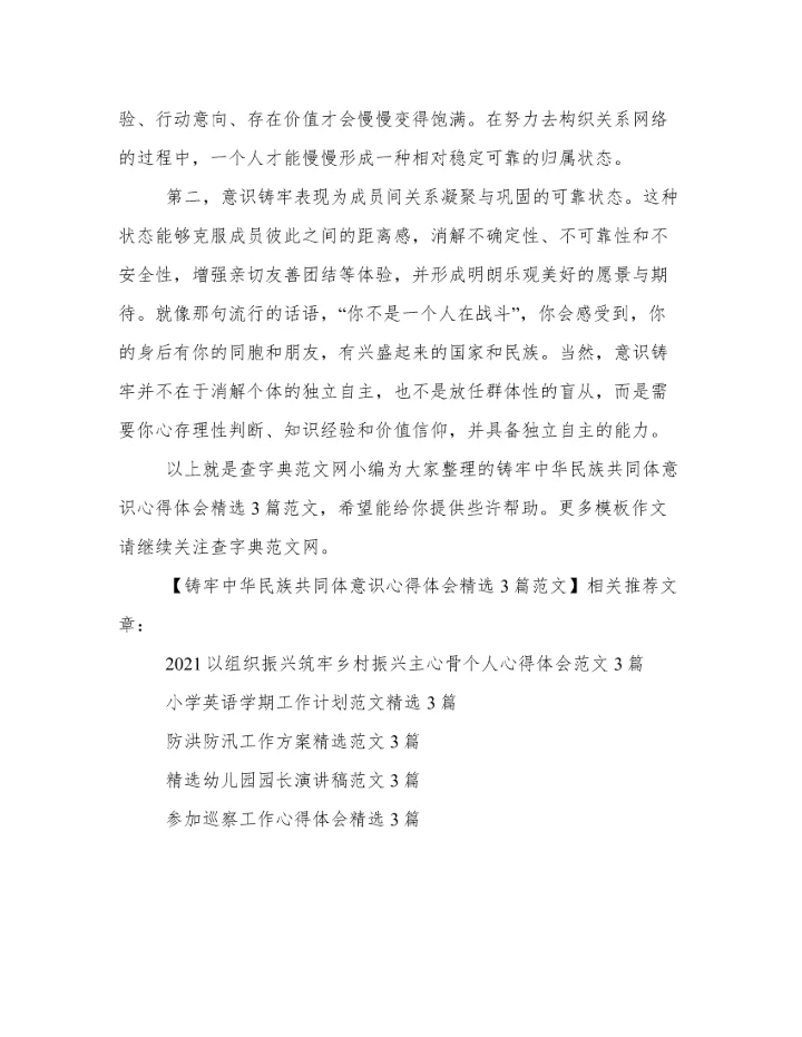 铸牢中华民族共同体意识心得体会精选3篇范文.docx