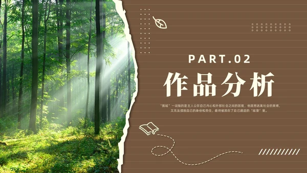 棕色简约风围城读书分享课件