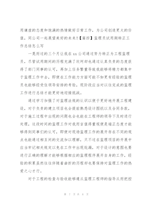 监理员试用期转正工作总结怎么写.docx