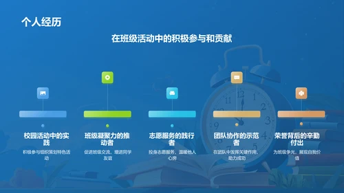 蓝色手绘风班委竞选自我介绍PPT模板