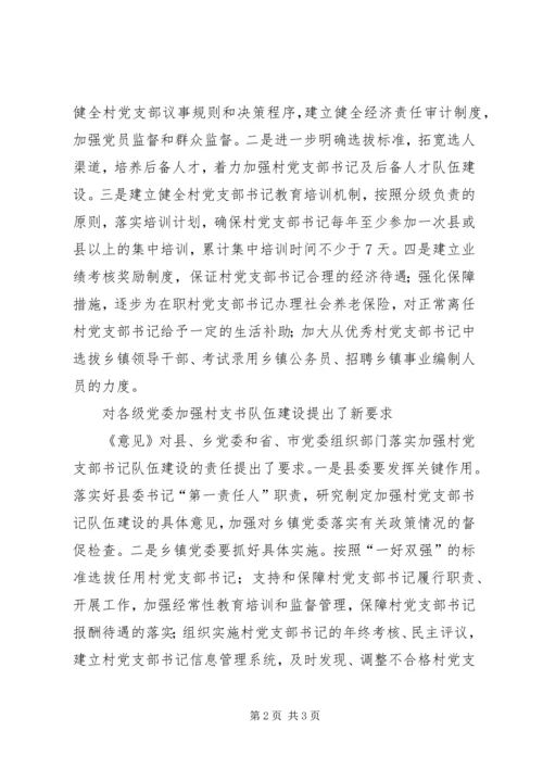 村党支部书记队伍建设的意见.docx
